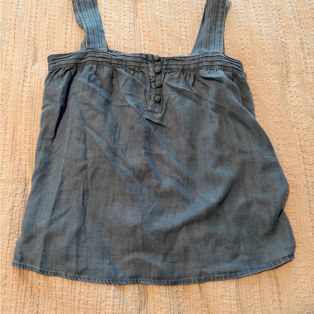 Evereve Blue Chambray Top